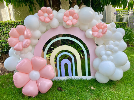 Pastel Pink Daisy Balloon Garland Kit