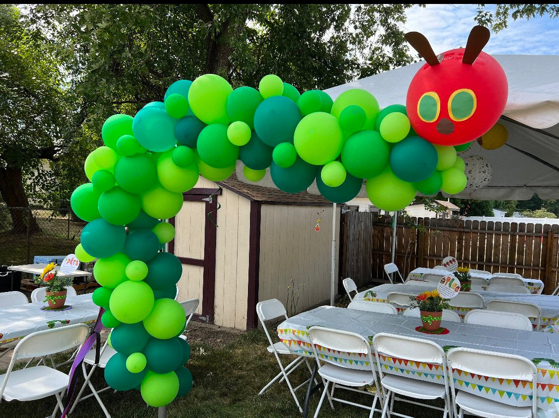 Hungry One Green Caterpillar Balloon Garland Kit