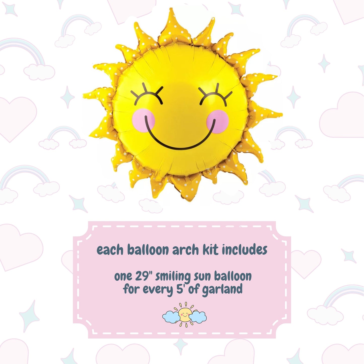 You are My Sunshine! Pastel Yellow and Pink Balloon Garland Kit