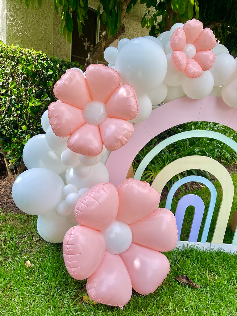 Pastel Pink Daisy Balloon Garland Kit