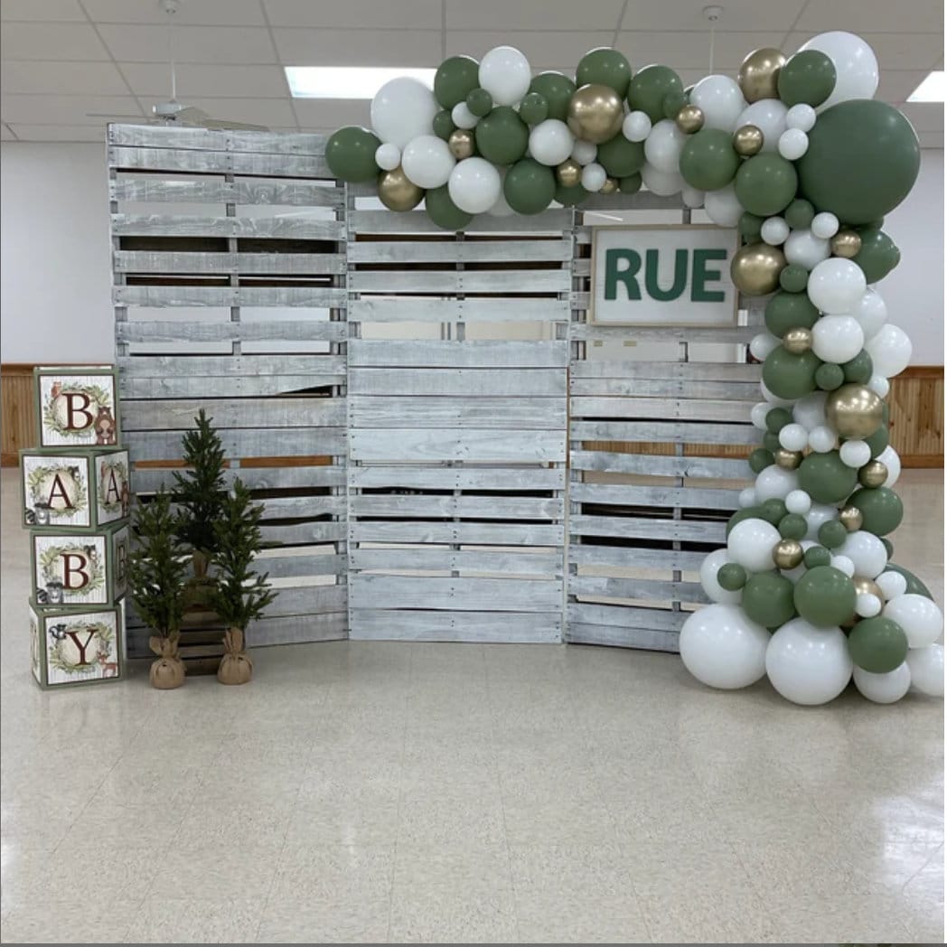 Eucalyptus Green, White, and Gold Balloon Garland Kit