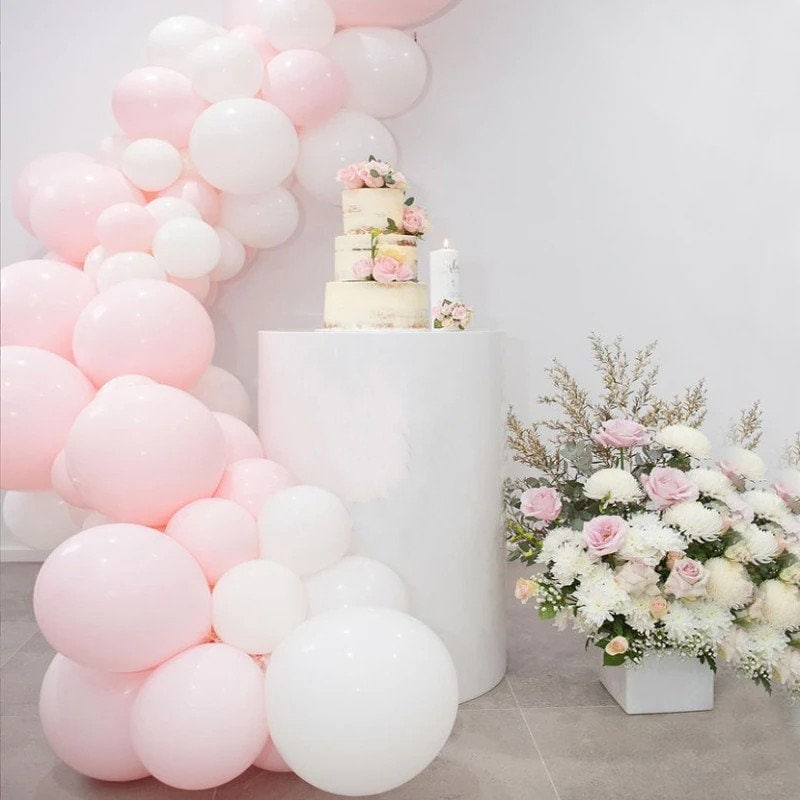 Coquette Pink and White Balloon Garland Kit