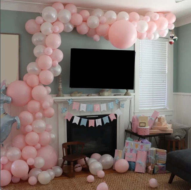 Coquette Pink and White Balloon Garland Kit