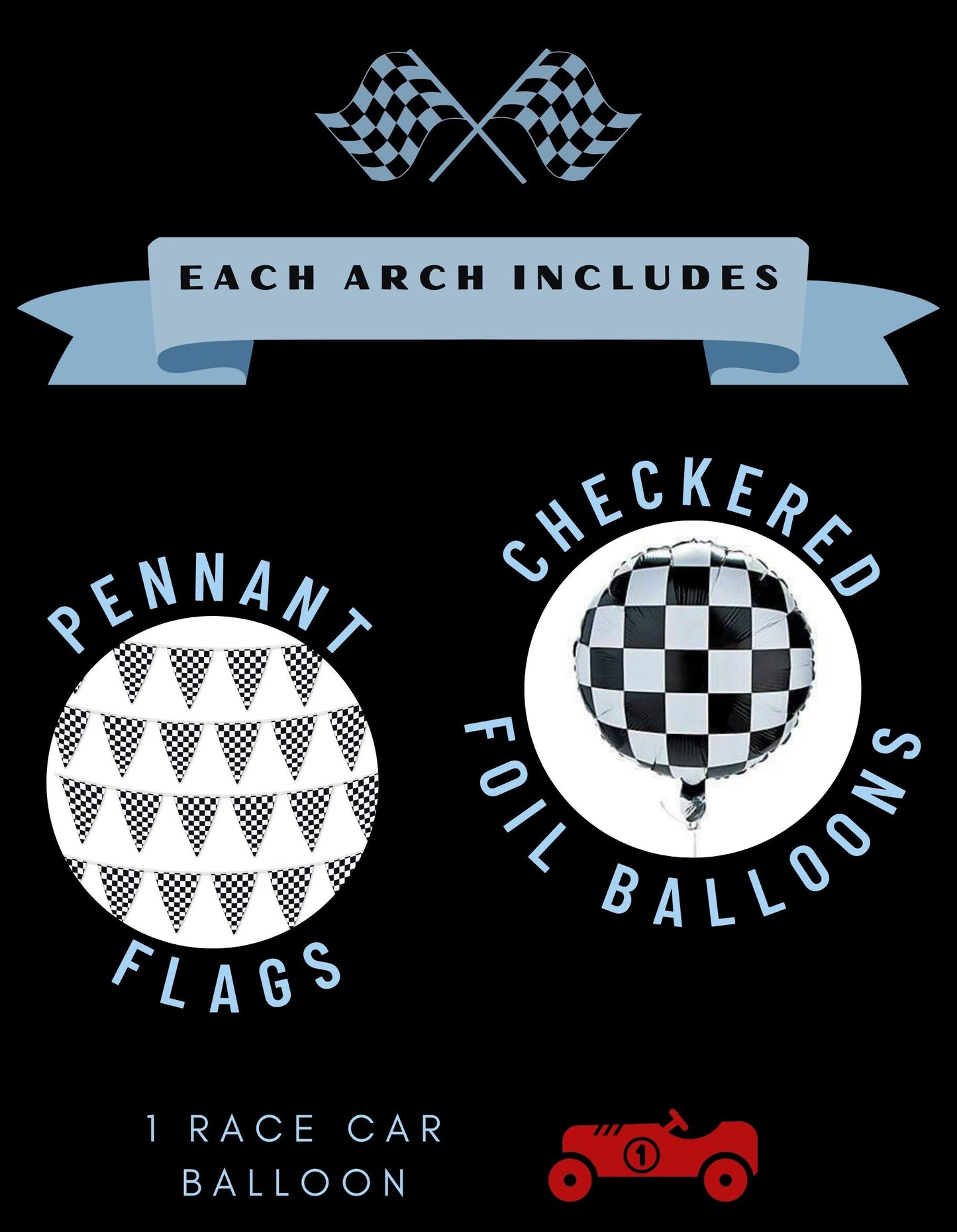 Vintage Race Car Balloon Garland Kit