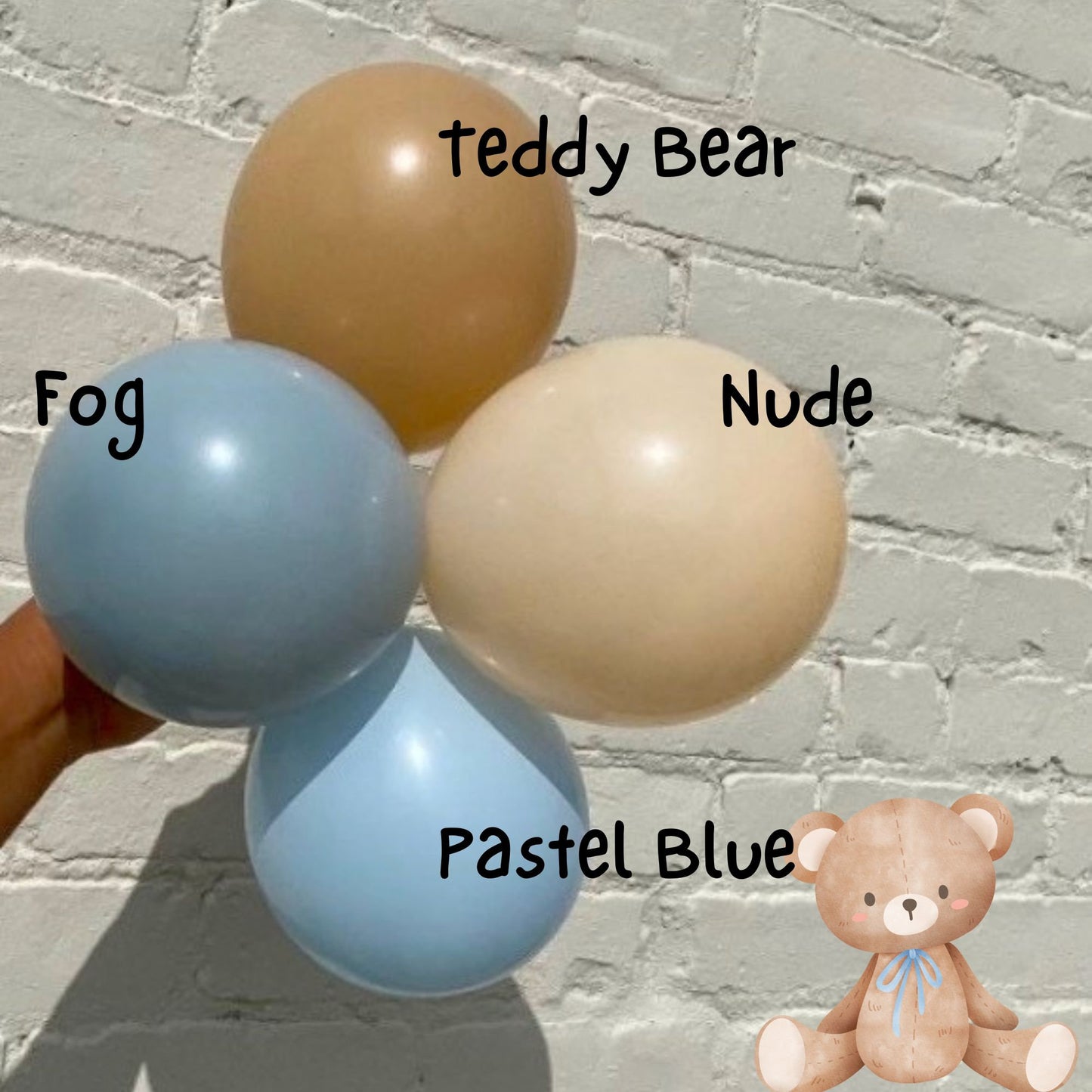 We Can Bear-ly Wait Blue Teddy Bear Balloon Garland Kit