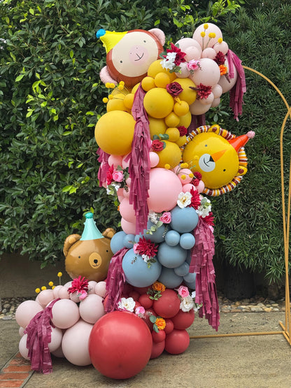 Party Animal Balloon Arch Kit, One Party Animal, Wild One First Birthday Balloon, Animals With Party Hats, Cute Balloon Animals